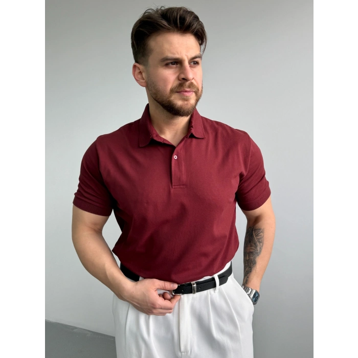 BORDO PREMİUM POLO YAKA TİŞÖRT