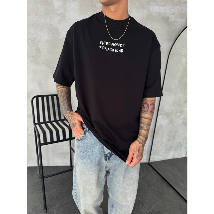 SİYAH OVERSİZE KALIP PORSCHE TİŞÖRT