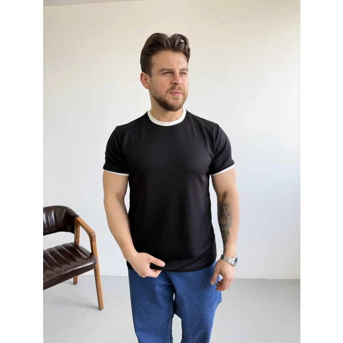 SİYAH RİNGER RETRO TİŞÖRT