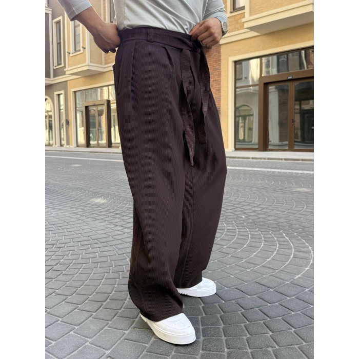 ACI KAHVE KORE KALIP FİTİLLİ BALON BAGGY PANTOLON