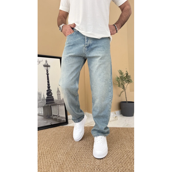 AÇIK MAVİ YIKAMALI REGULAR FİT JEAN