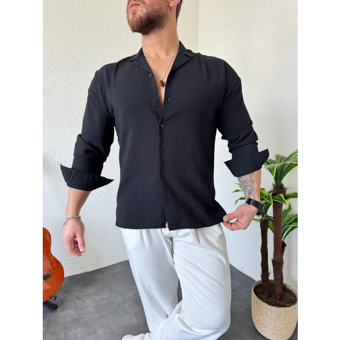 Aerobin Kumaş Gömlek Siyah