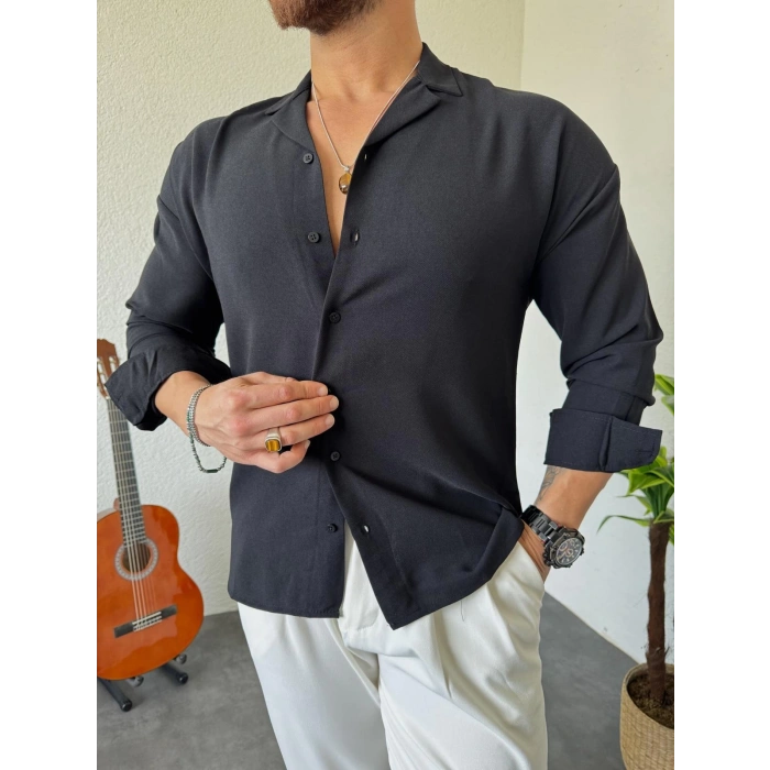 Aerobin Kumaş Gömlek Siyah