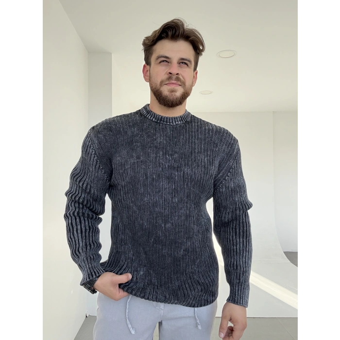 Asit Yıkama Kazak Siyah