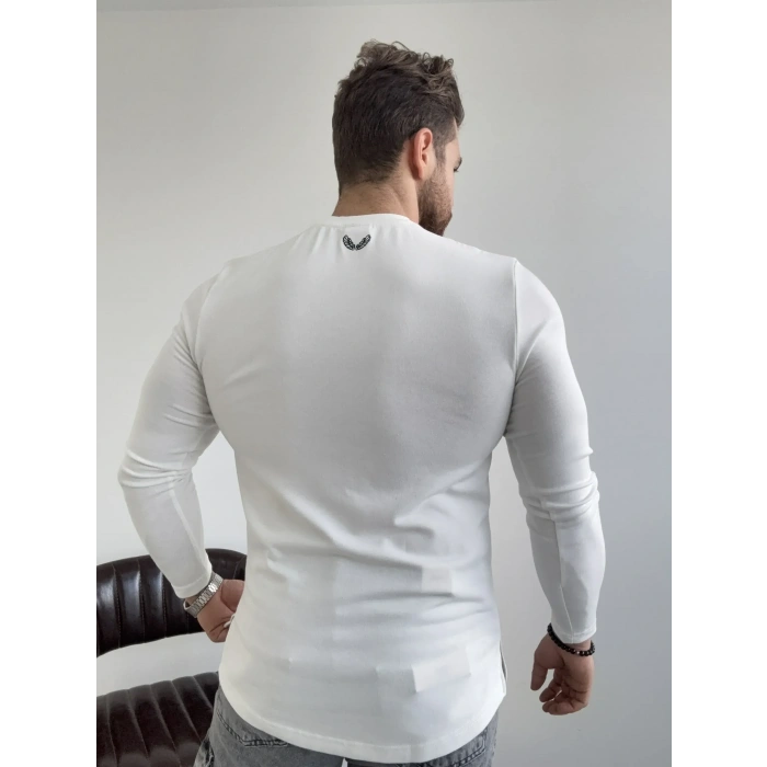 Beyaz Ovel kesim REGULER kalıp sweat