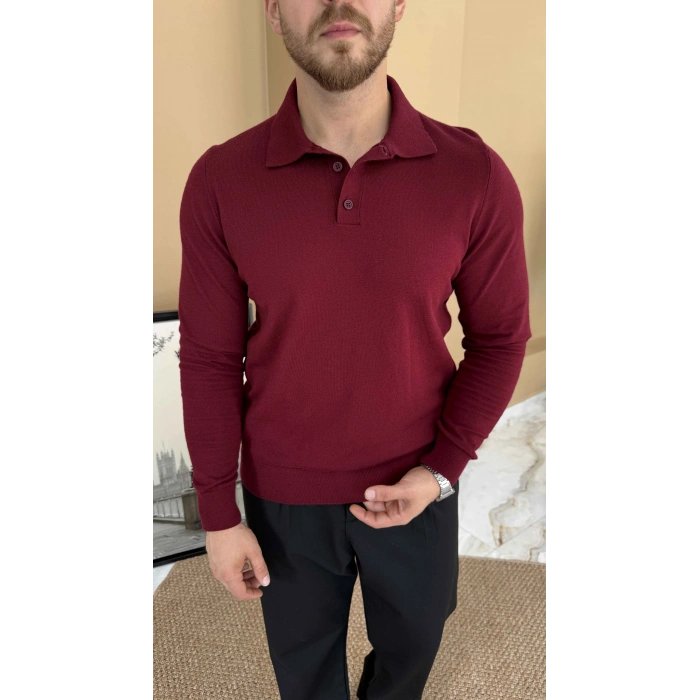 BORDO POLO YAKA TRİKO