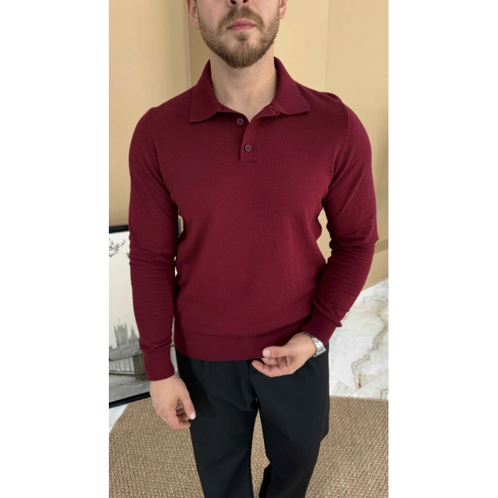 BORDO POLO YAKA TRİKO