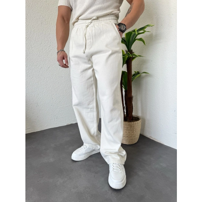 Extra Baggy Pantolon Ekru