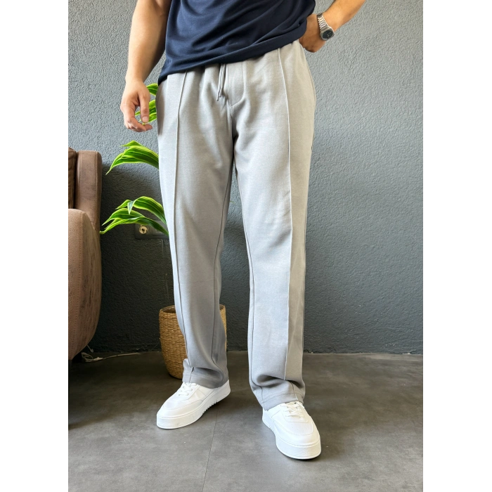 GRİ ÇİMA DETAYLI BAGGY KALIP EŞOFMAN