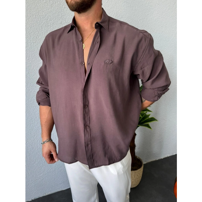 Kahverengi Modal Kumaş Gömlek