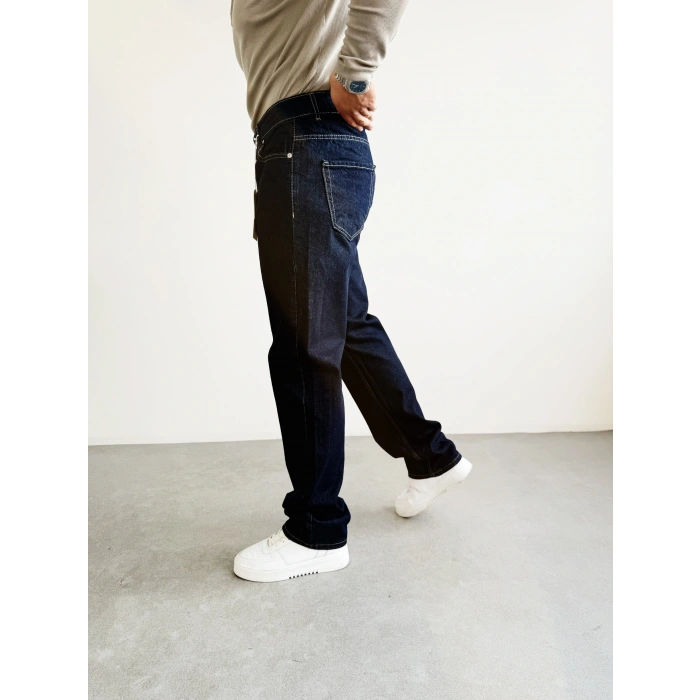 Koyu Lacivert Baggy Kalıp Kot Pantolon