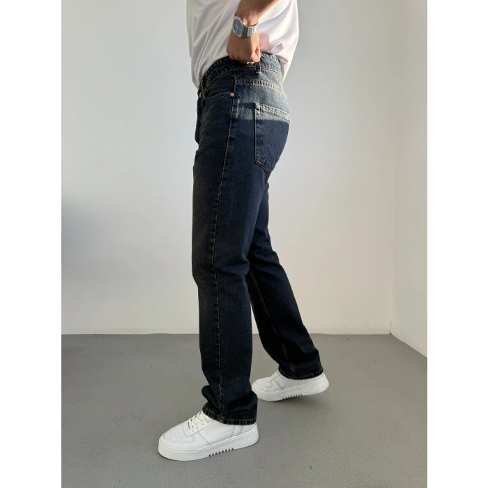 Koyu Lacivert Yıkamalı Kot Pantolon