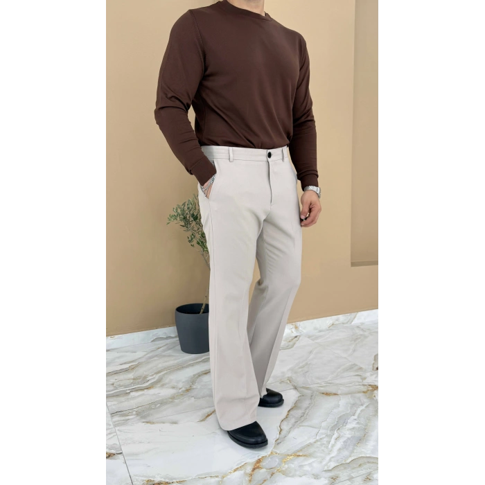 KREM İSPANYOL PAÇA KUMAŞ PANTOLON