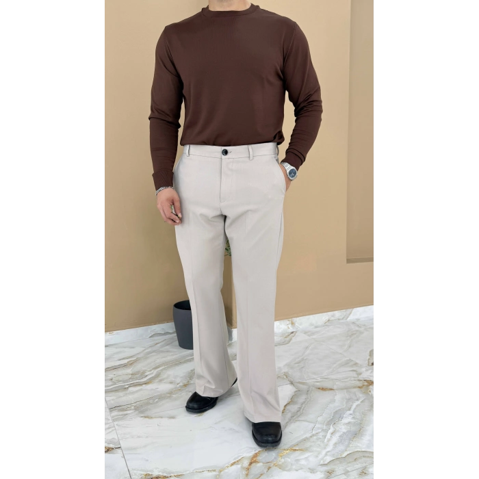 KREM İSPANYOL PAÇA KUMAŞ PANTOLON