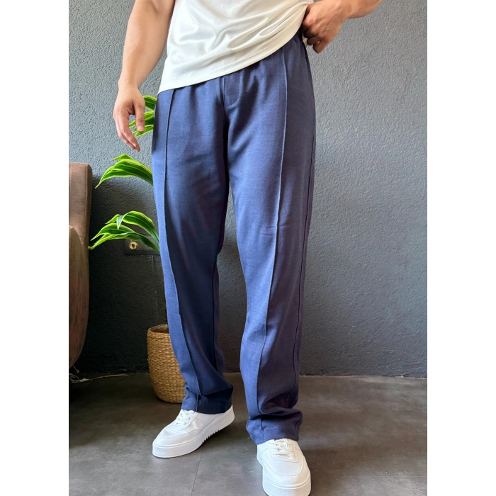 LACİVERT ÇİMA DETAYLI BAGGY KALIP EŞOFMAN