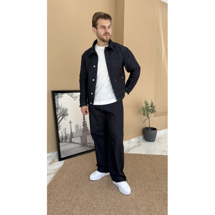 Lacivert Denim Kot Takım