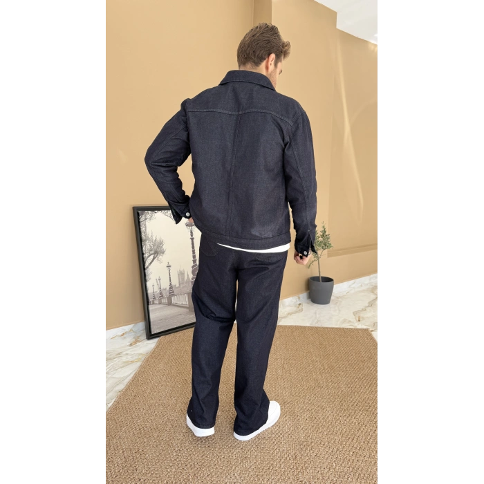 Lacivert Denim Kot Takım