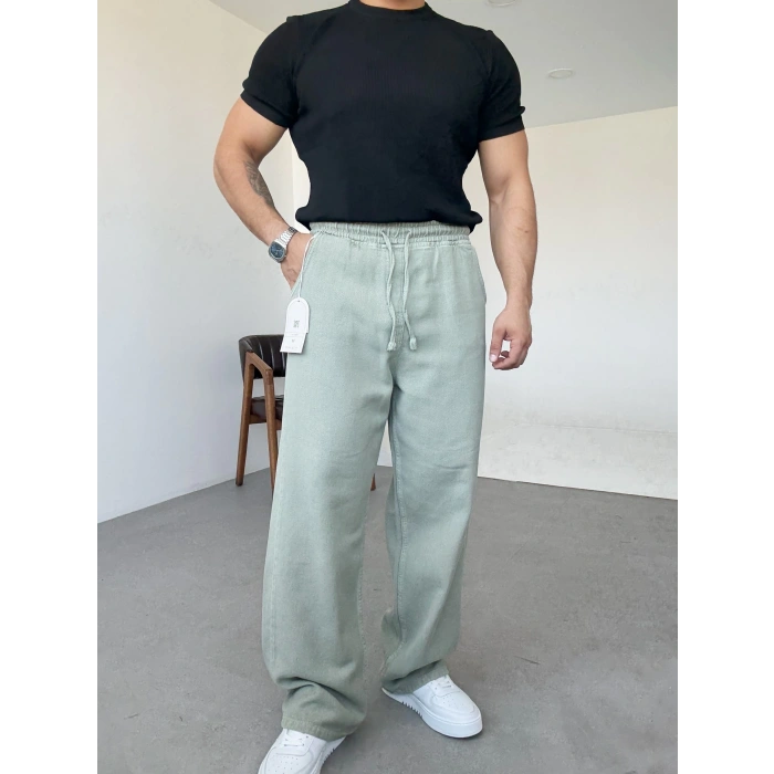 Mint Yeşili Extra Baggy Gabardin Pantolon