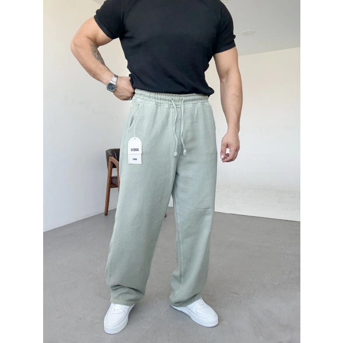 Mint Yeşili Extra Baggy Gabardin Pantolon