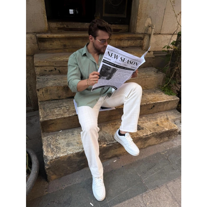 Mint Yeşili Modal Gömlek