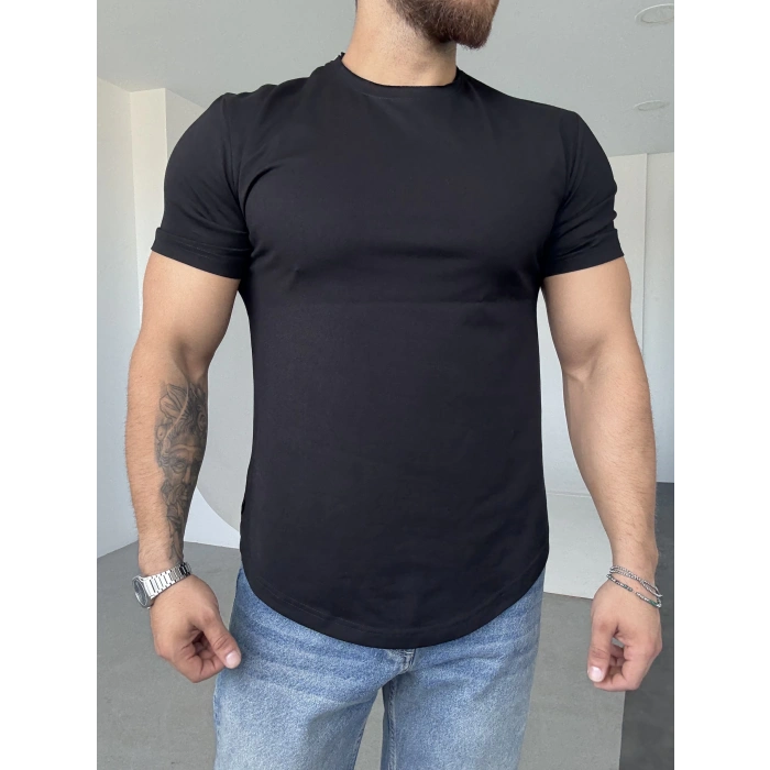 Ovel Kesim Basic Tişört Siyah