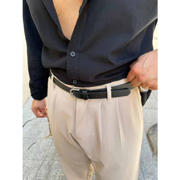 Pileli Baggy Kumaş Pantolon Krem