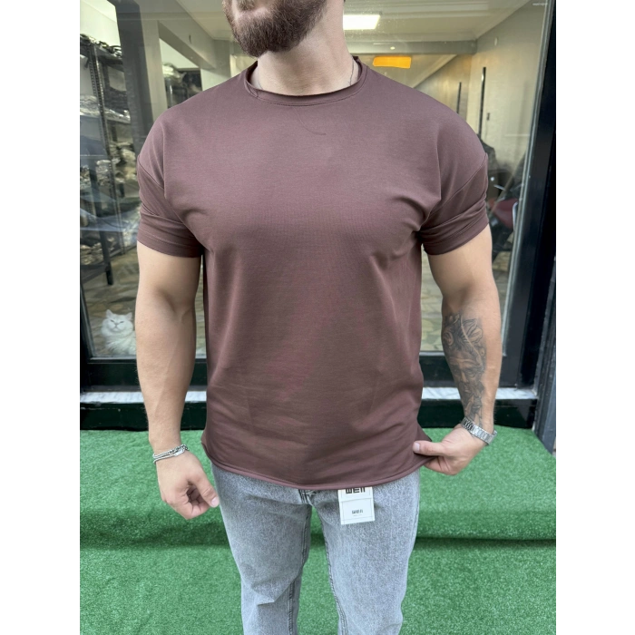 Pis Kesim Oysho Kumaş Tişört Kahverengi