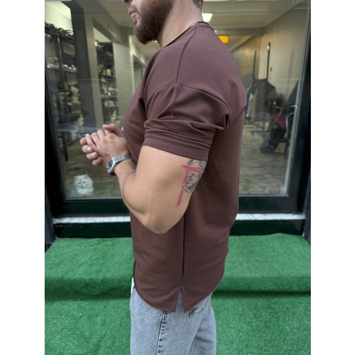 Pis Kesim Oysho Kumaş Tişört Kahverengi