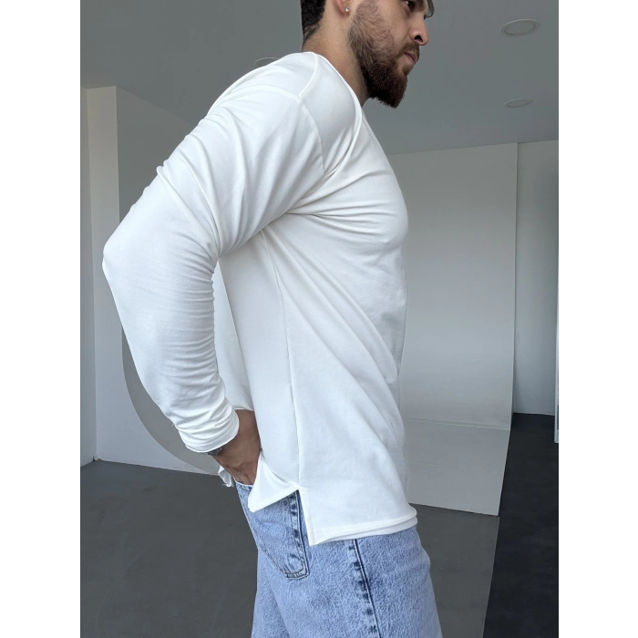 Pis Kesim Sweat Beyaz