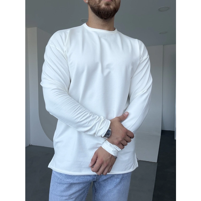 Pis Kesim Sweat Beyaz