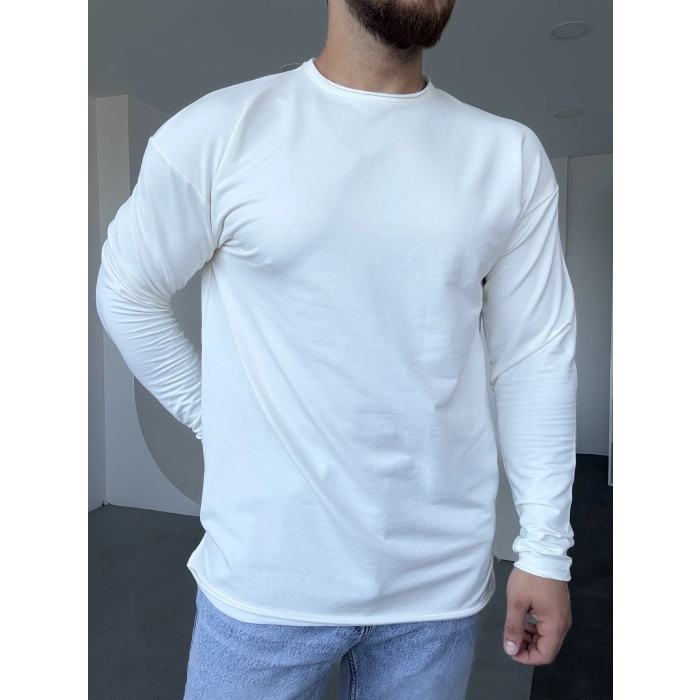 Pis Kesim Sweat Beyaz