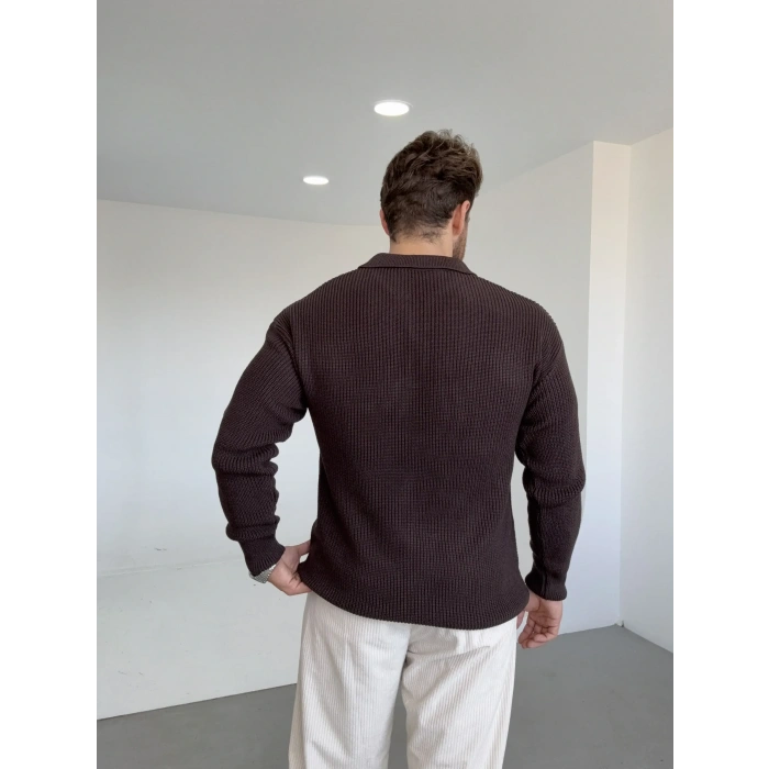 Polo Yaka Kazak Kahverengi