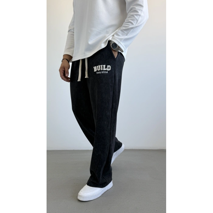 SİYAH BAGGY KALIP ASİT YIKAMA BUİLD EŞOFMAN