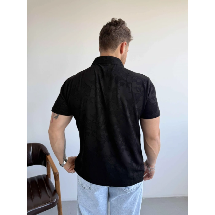 SİYAH KARARLI POLO YAKA TİŞÖRT