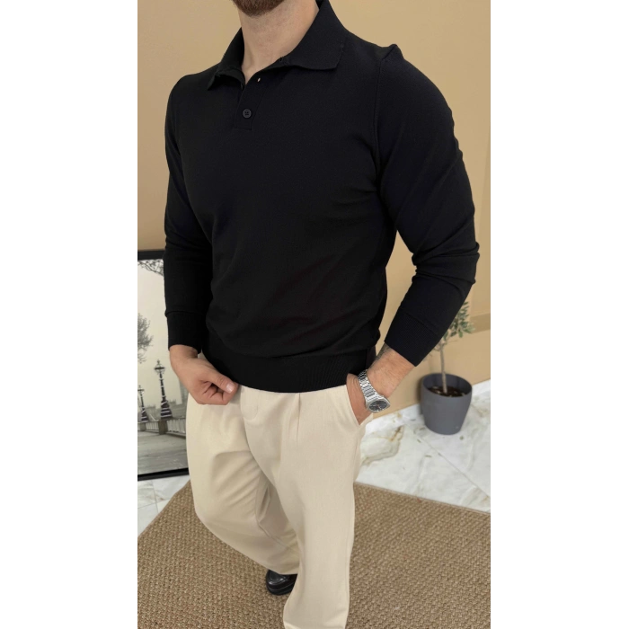 SİYAH POLO YAKA TRİKO