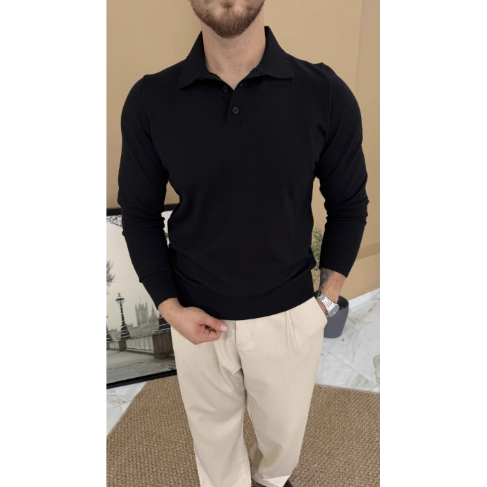 SİYAH POLO YAKA TRİKO