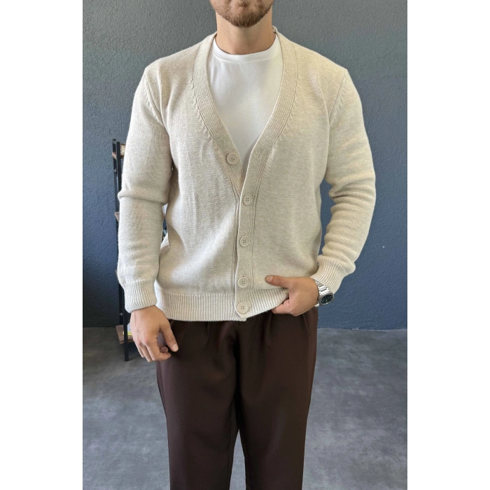 TAŞ GRİ V YAKA TRİKO HIRKA