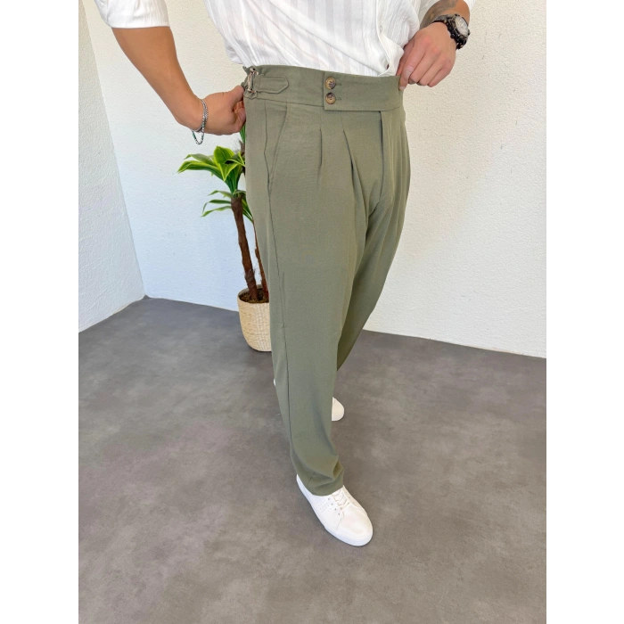 Tokalı Harvest Baggy Kumaş Pantolon Haki Yeşili