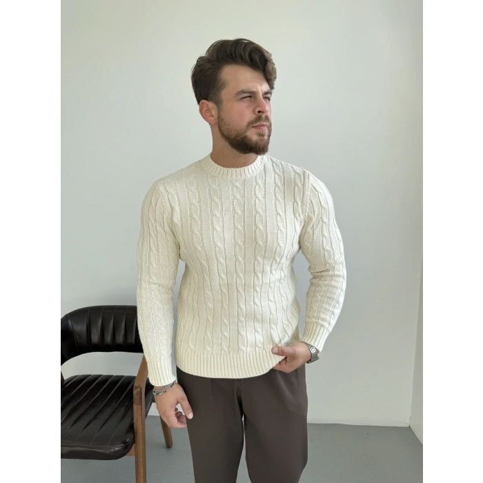 Zincir Desenli Kazak Vanilya