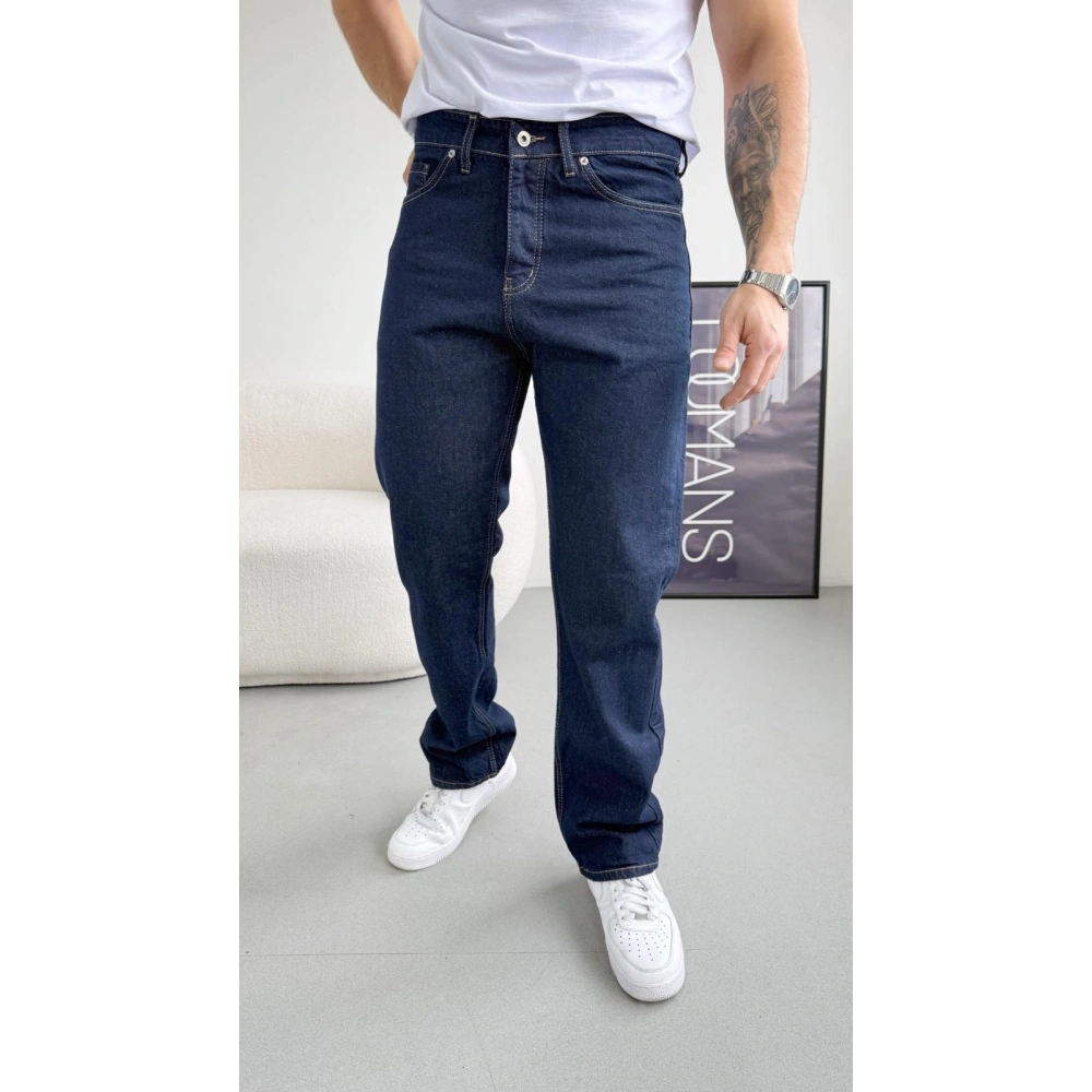 KOYU LACİVERT BAGGY KALIP DENİM KOT