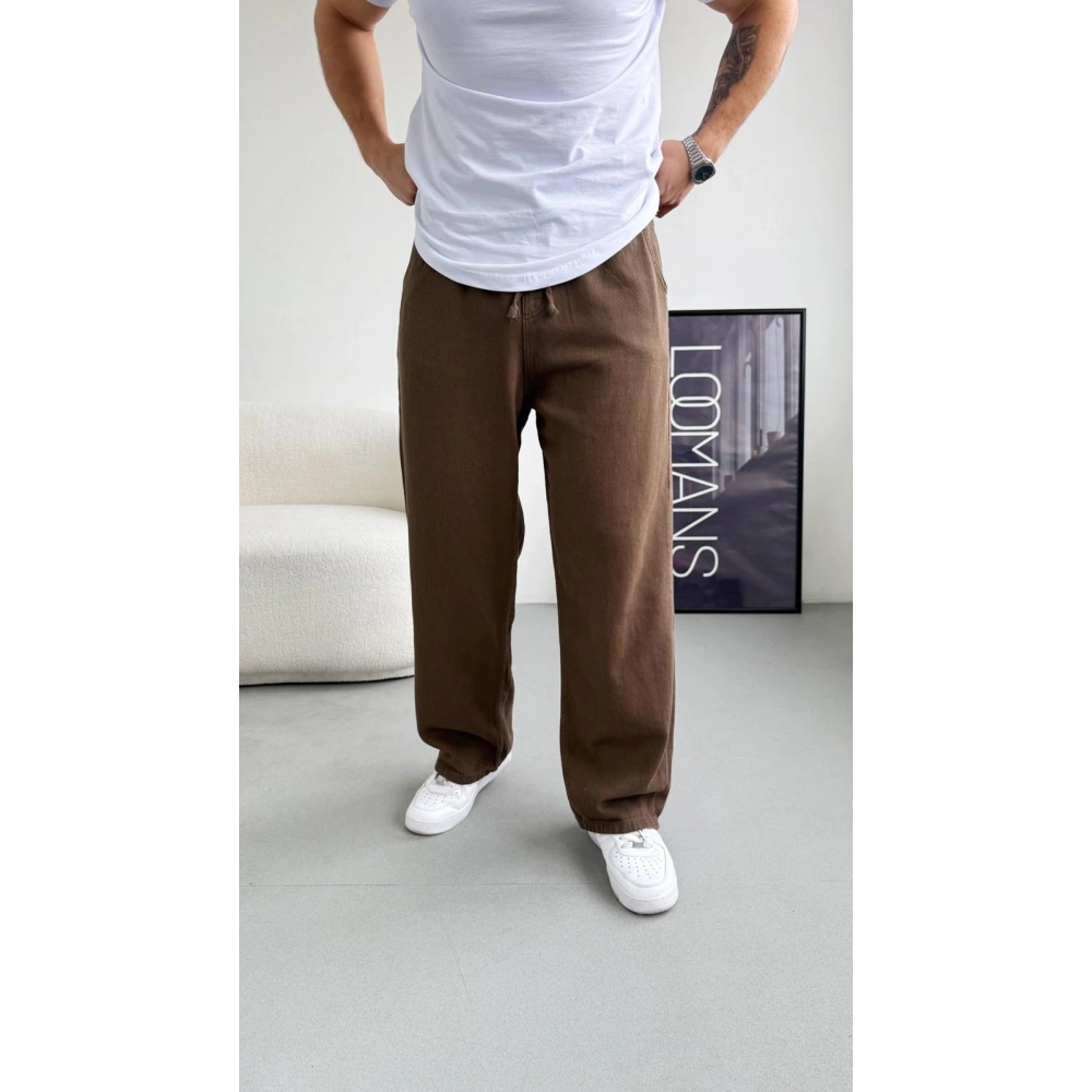 ACI KAHVERENGİ EXTRA BAGGY GABARDİN PANTOLON