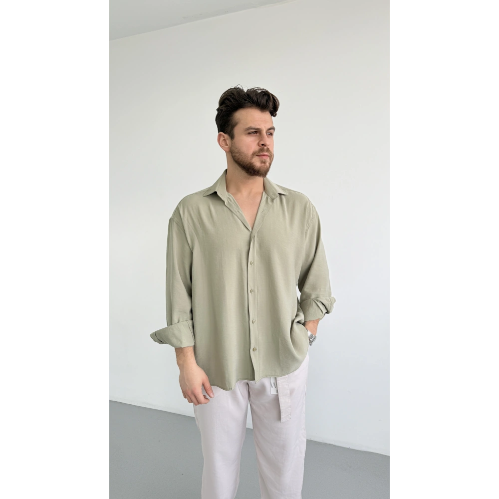 ÇAĞLA YEŞİLİ MODAL KUMAŞ GÖMLEK