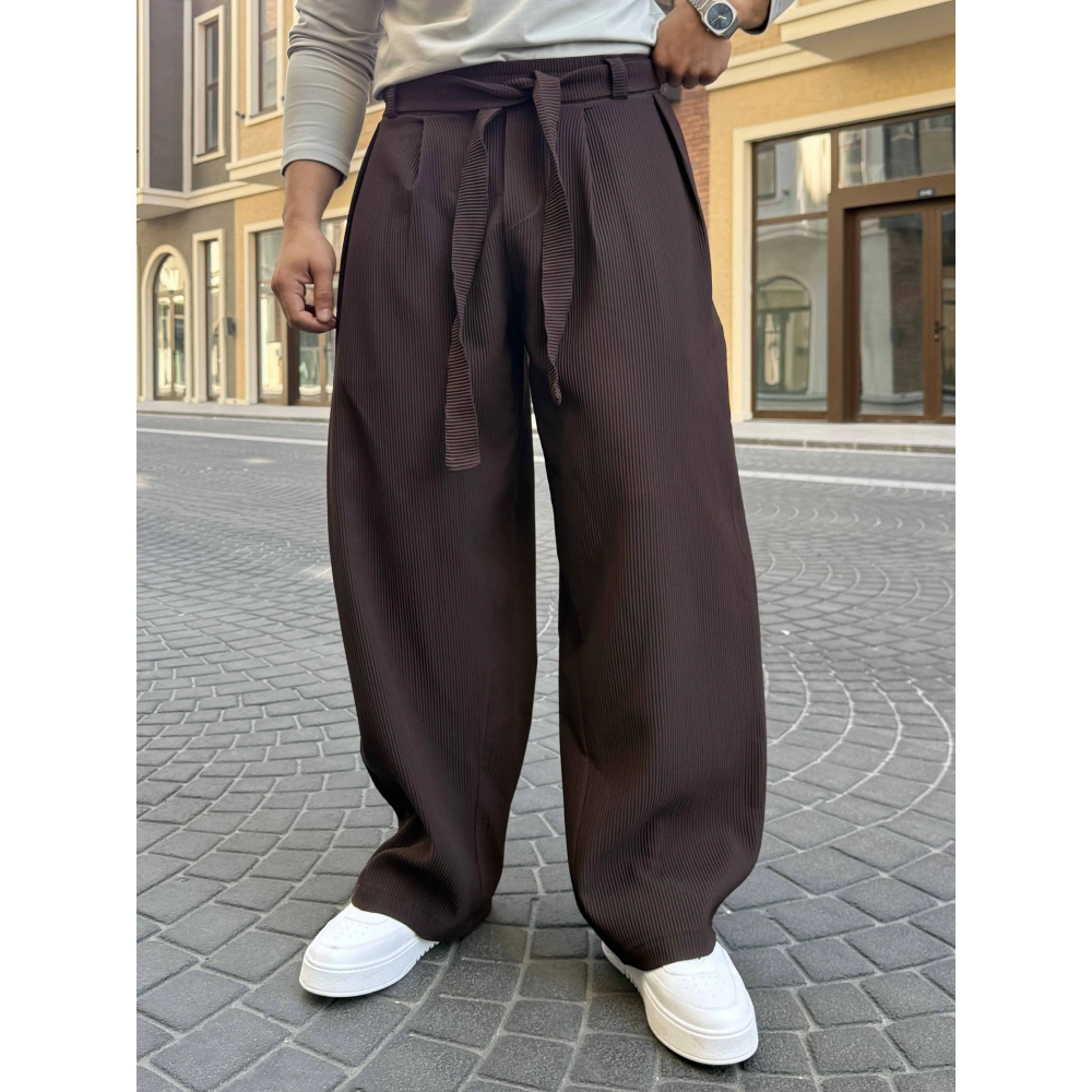 ACI KAHVE KORE KALIP FİTİLLİ BALON BAGGY PANTOLON