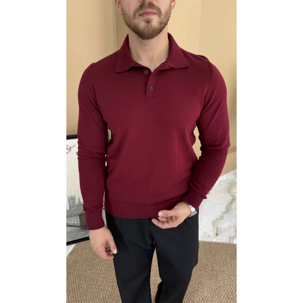 BORDO POLO YAKA TRİKO