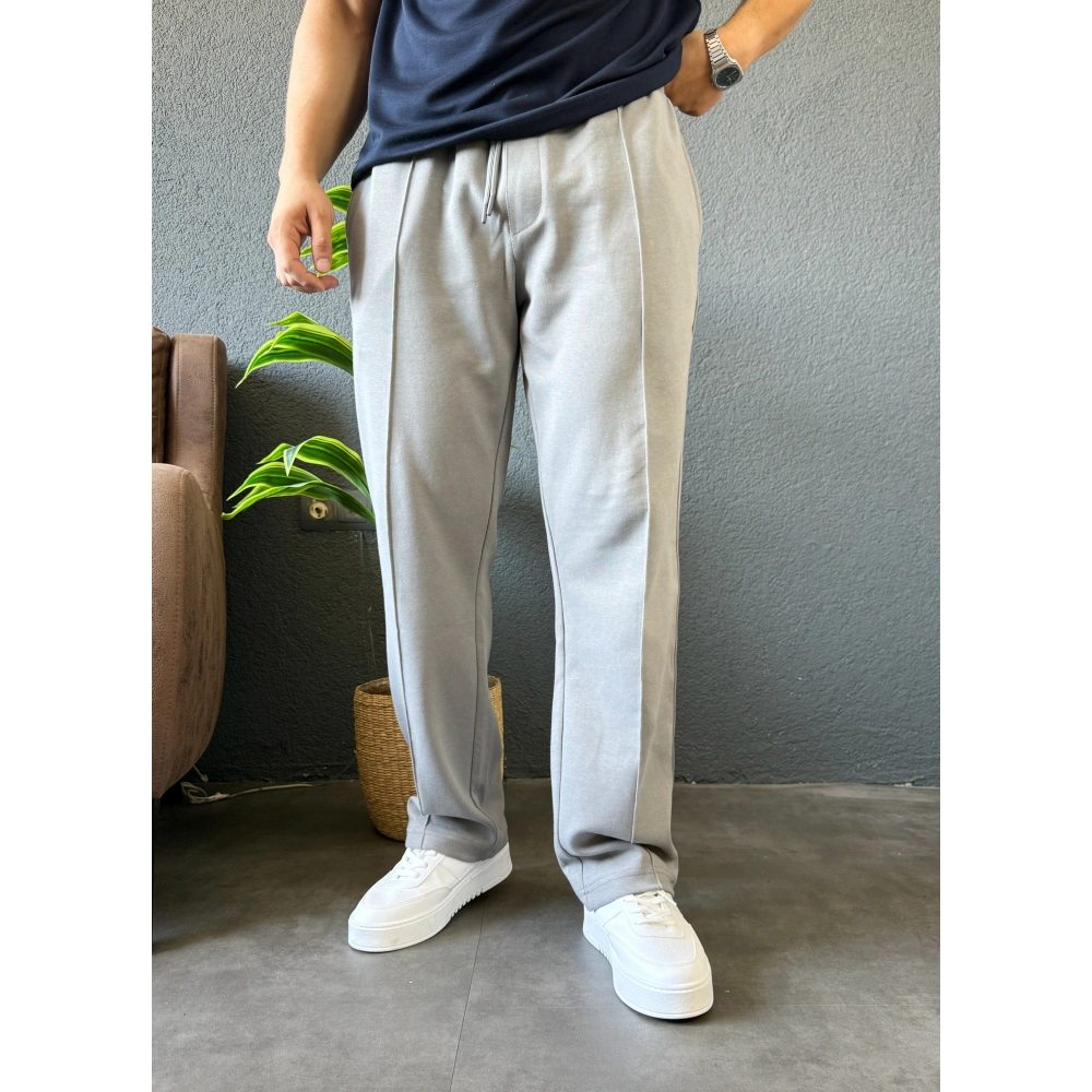 GRİ ÇİMA DETAYLI BAGGY KALIP EŞOFMAN