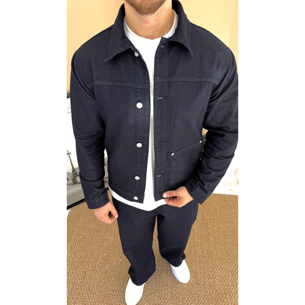 Lacivert Denim Kot Takım