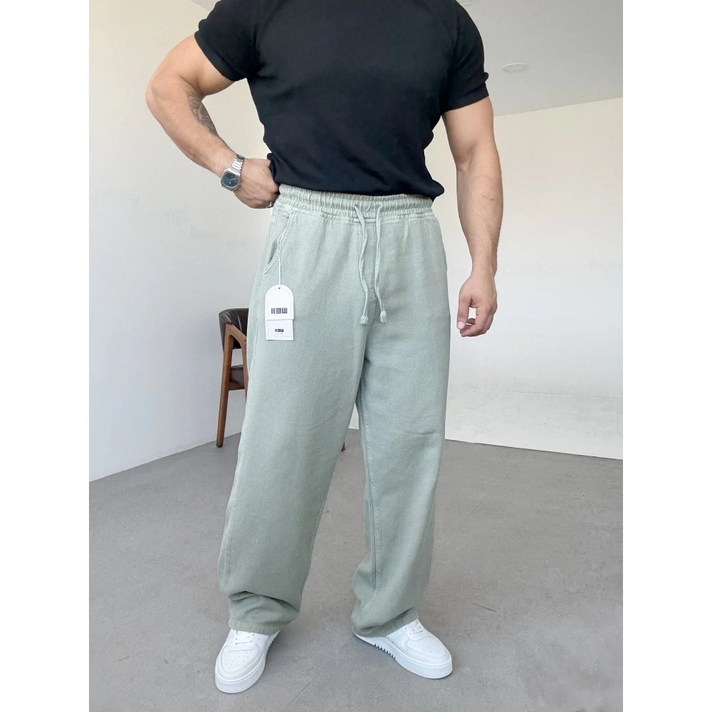 Mint Yeşili Extra Baggy Gabardin Pantolon