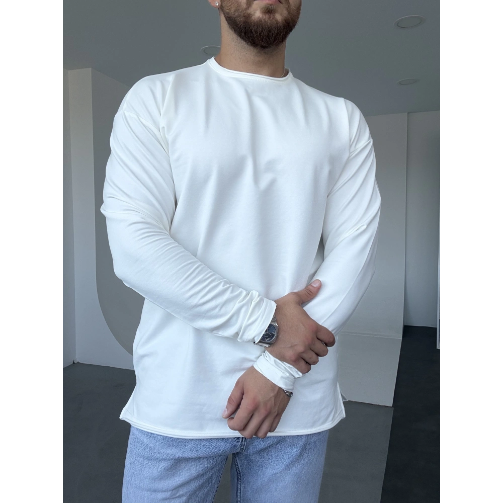 Pis Kesim Sweat Beyaz