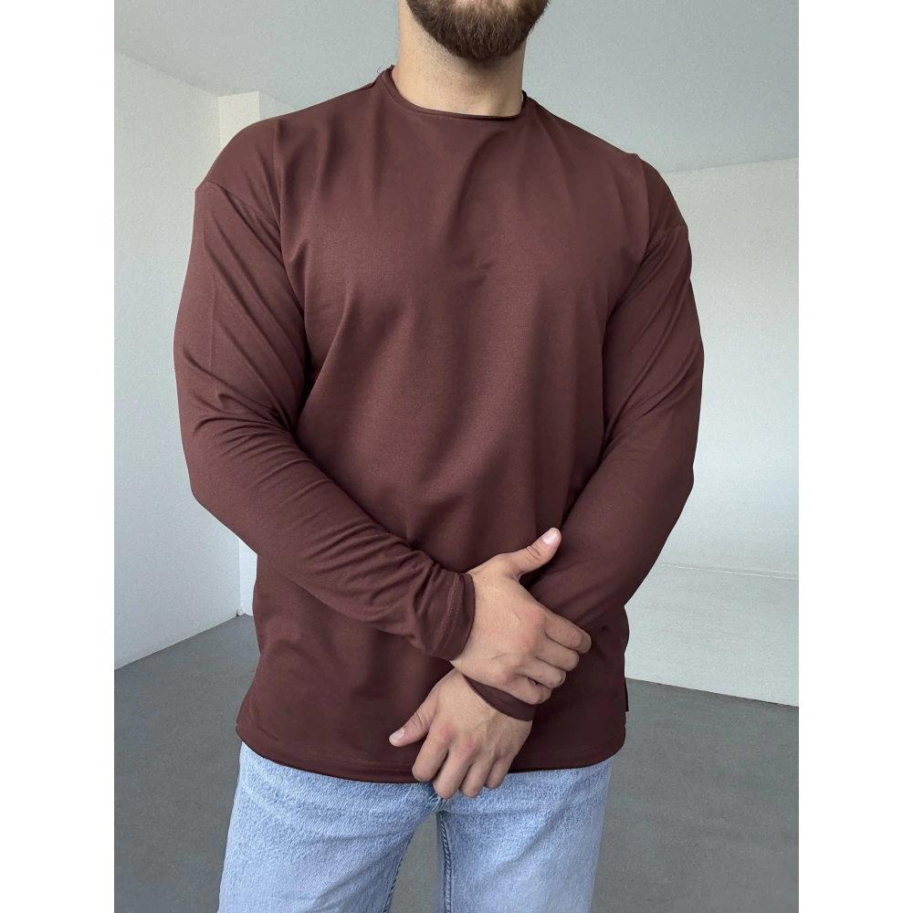 Pis Kesim Sweat ACI KAHVERENGİ SWEAT