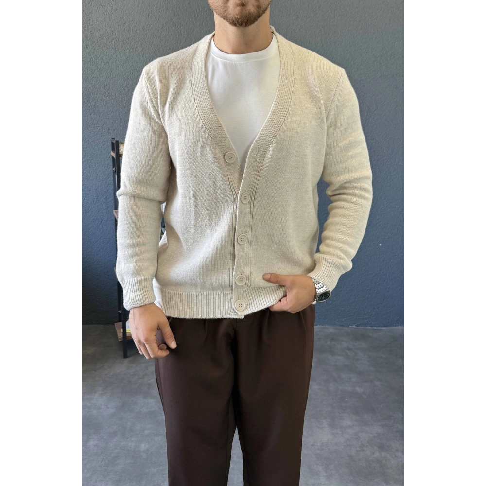 TAŞ GRİ V YAKA TRİKO HIRKA